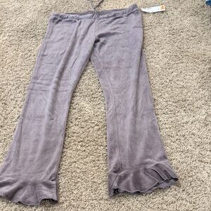 Ruffled Hem Gray Lounge Pants